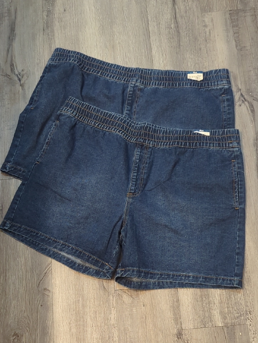 Terra & Sky Elastic Waist Plus Suze Denim Shorts Lot of 2 NWT - Size 2X(20/22 W)